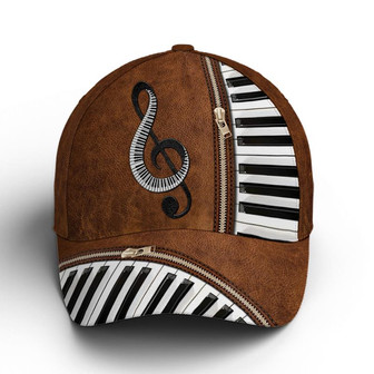 Piano Music Theme Leather Style Vintage Baseball Cap Hat - Thegiftio UK