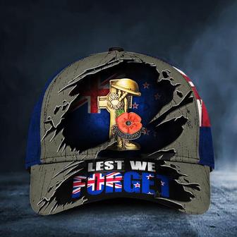 Poppy Lest We Forget New Zealand Flag Hat Remembrance Day Military Caps Mens Hat - Thegiftio UK