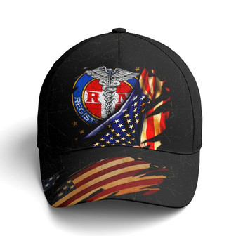 Registered Nurse American Flag Baseball Cap Hat - Thegiftio UK