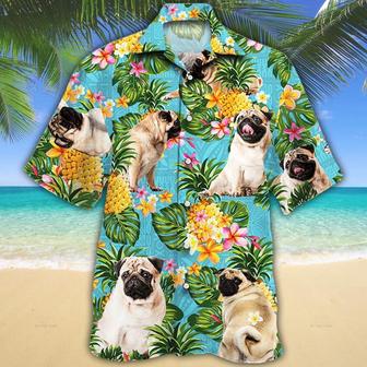 Pug Dog Lovers Pineapple Hawaiian Shirt - Seseable