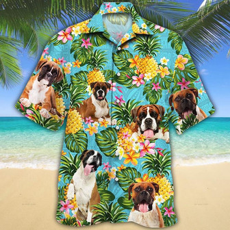 Boxer Dog Lovers Pineapple Hawaiian Shirt | Seseable FR