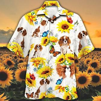 Cavalier King Charles Spaniel Dog Lovers Sun Flower Hawaiian Shirt - Seseable