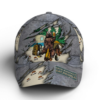 Save Animals Eat People Camping Baseball Cap Hat - Thegiftio UK