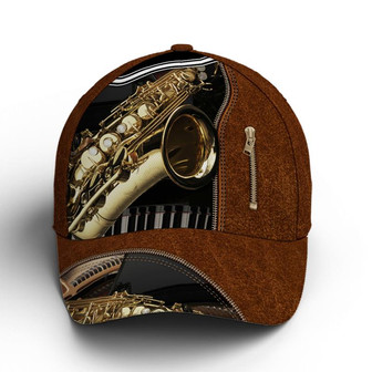 Saxophone Classic Leather Baseball Cap Hat - Thegiftio
