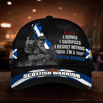 A Scottish Warrior Cap Soldier I Served I Sacrificed Scottish Flag Hat For Veteran Gift Hat - Thegiftio UK