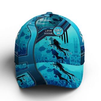 Scuba Diving Ocean Blue Baseball Cap Hat - Thegiftio UK