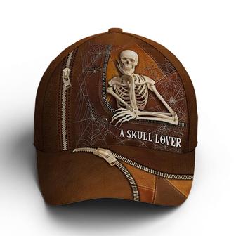 A Skull Lover Spider Net Leather Style Baseball Cap Hat - Thegiftio UK