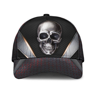 Skull Metal Classic Cap Unisex Hat, Gift For Him, Human Cap, Trending Cap, American Cap - Thegiftio