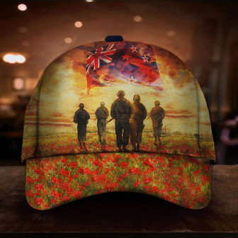 Soldiers New Zealand Flag Poppy Hat Patriotic Remembrance Anzac Day Cap Gift Ideas Hat - Thegiftio UK
