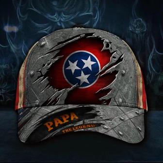 Tennessee Papa The Legend Hat Vintage USA Flag Cap Dad Fathers Day Present For Stepdad Hat - Thegiftio UK