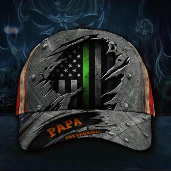 Thin Green Line Papa Legend Hat USA Flag Cap Military Dad Fathers Day Gift Hat - Thegiftio UK