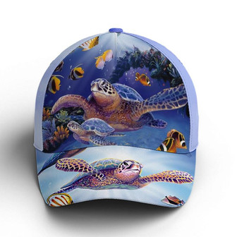 Turtle Ocean Theme Print Baseball Cap Hat - Thegiftio UK