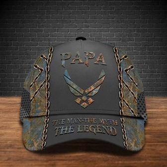 Us Air Force Papa The Man The Myth The Legend Hat Proud Veteran Hat For Dad Patriotic Hat Classic Cap - Thegiftio UK
