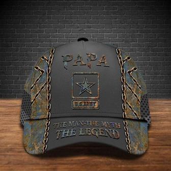 US Army Papa The Man The Myth The Legend Hat Military Veteran Pride Caps Gifts For Dad Hat - Thegiftio UK