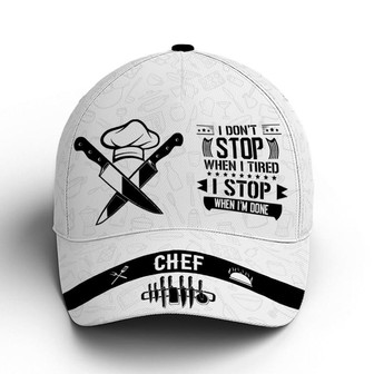 White BaseBall Cap For Chef Drawing Vector Style Hat - Thegiftio UK