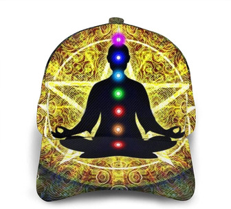 Yoga Meditation Chakra Universe Adjustable Snapback Unisex Printing Baseball Cap Trucker Hats Sports - Thegiftio UK