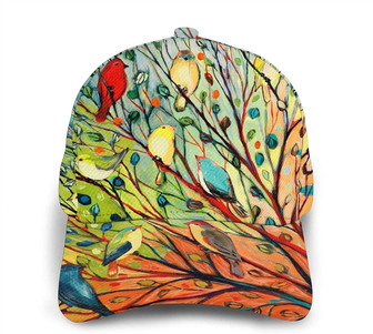 Abstract Trees and Birds Print Classic Baseball Cap Adjustable Twill Sports Dad Hats for Unisex Hat - Thegiftio UK