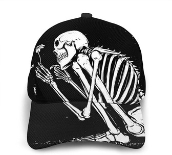 Aesthetic Skeleton Print Casual Baseball Cap Adjustable Twill Sports Dad Hats for Unisex Hat - Thegiftio UK