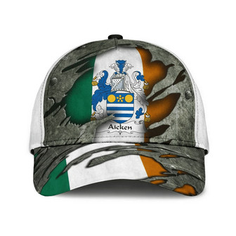 Aicken Coat Of Arms Irish Family Crest Hat Classic Cap Hat - Thegiftio UK