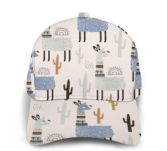 Alpaca Colorful Llama Cactus Cute Lama Adjustable Unisex Printing Baseball Cap Trucker Hats Sports Hat - Thegiftio