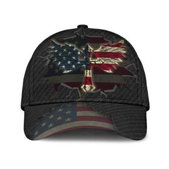 America Wing Classic Cap American Flag Cap, Strapback Cap, Unisex Hat, Jesus Cross Hat - Thegiftio UK