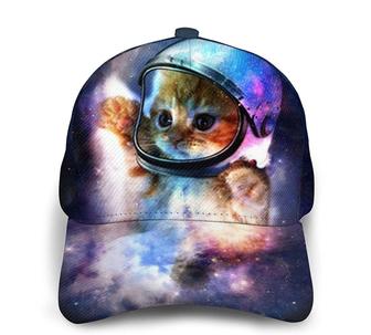 Animal Cat Astronaut Print Classic Baseball Cap Adjustable Twill Sports Dad Hats for Unisex Hat - Thegiftio UK
