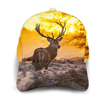 Antler Red Deer Print Classic Baseball Cap Adjustable Twill Sports Dad Hats for Unisex Hat - Thegiftio