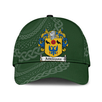 Atkinson Coat Of Arms Irish Family Crest St Patrick's Day Hat Classic Cap Hat - Thegiftio UK
