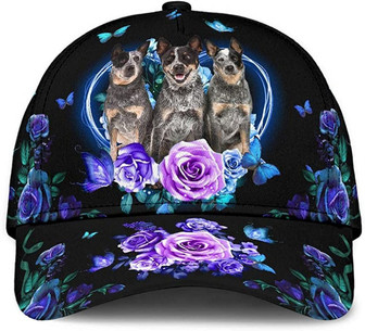 Australian Cattle Lovely Cute Flower Butterfly Heart Printed Unisex Hat Classic Cap Hat - Thegiftio