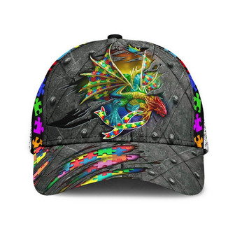 Autism Dragon Hat Classic Cap Autism Cap Personalized Cap Adults Hat - Thegiftio UK