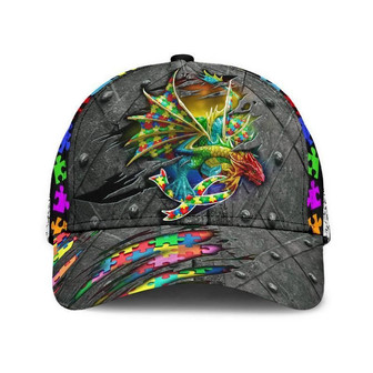 Autism Dragon Iron Hat Classic Cap Unisex Cap Gift For Him ,Trending Cap, Human Cap Hat - Thegiftio UK