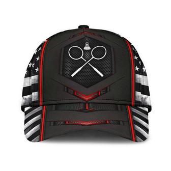 Badminton Red Flag Hat Classic Cap Skull Cap, Cap Gift Idea, Human Cap, Trending Cap, American Cap Hat - Thegiftio UK