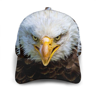 Bald Eagle American Flag Print Classic Baseball Cap Adjustable Twill Sports Dad Hats for Unisex Hat - Thegiftio
