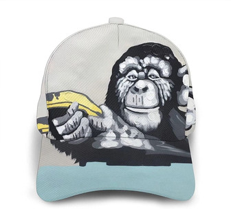 Banana Monkey Print Classic Baseball Cap Adjustable Twill Sports Dad Hats for Unisex Hat - Thegiftio UK