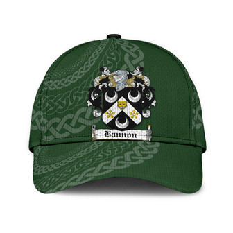 Bannon Coat Of Arms Irish Family Crest St Patrick's Day Hat Classic Cap Hat - Thegiftio UK