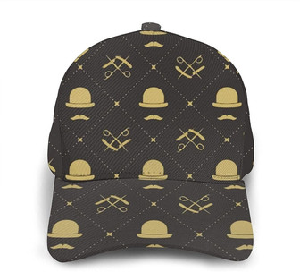 Barbershop with Barber Pole Hairdressing Scissors Adjustable Unisex Printing Baseball Cap Trucker Hat - Thegiftio UK