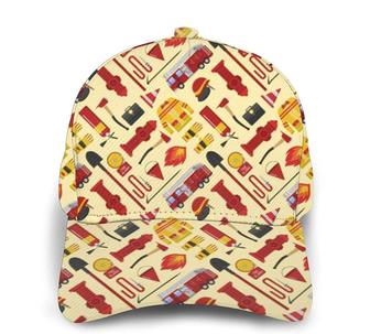 Baseball Cap Fire Truck Firefighter Pattern Fashion Caps Trucker Hats Sports Hat Black Hat - Thegiftio UK