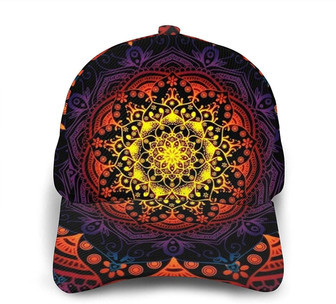 Unisex Baseball Cap Mandala Hippie Soul Adjustable Snapback Caps Trucker Hats Outdoor Hat Black Hat - Thegiftio UK