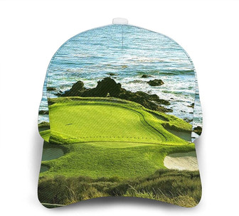 Beach Golf Course Print Casual Baseball Cap Adjustable Twill Sports Dad Hats for Unisex Hat - Thegiftio UK