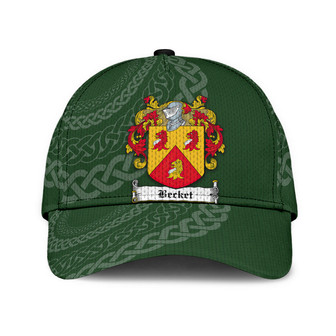 Becket Coat Of Arms Irish Family Crest St Patrick's Day Hat Classic Cap Hat - Thegiftio UK
