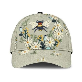 Bee Flower Rent Hat Classic Cap Protect Cap Gift For Her, Human Cap, Trending Cap, American Cap Hat - Thegiftio UK