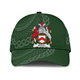 Behan Coat Of Arms Irish Family Crest St Patrick's Day Hat Classic Cap Hat - Thegiftio UK