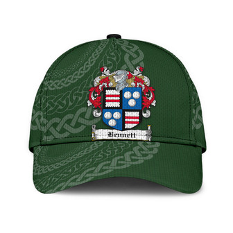 Bennett Coat Of Arms Irish Family Crest St Patrick's Day Hat Classic Cap Hat - Thegiftio UK