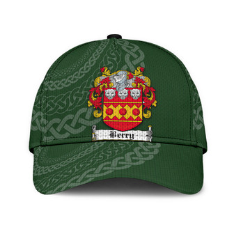 Berry Coat Of Arms Irish Family Crest St Patrick's Day Hat Classic Cap Hat - Thegiftio UK