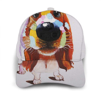 Big Eye Dog Print Classic Baseball Cap Adjustable Twill Sports Dad Hat Classic Cap for Unisex Hat - Thegiftio UK