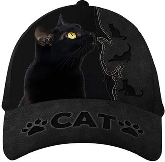 Black Cat Wonderful Printed Unisex Hat Classic Cap, Snapback Cap, Baseball Cap Hat - Thegiftio UK