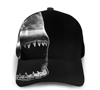 Black Shark Head Print Classic Baseball Cap Adjustable Twill Sports Dad Hats for Unisex Hat - Thegiftio