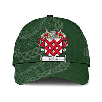 Blake Coat Of Arms Irish Family Crest St Patrick's Day Hat Classic Cap Hat - Thegiftio UK