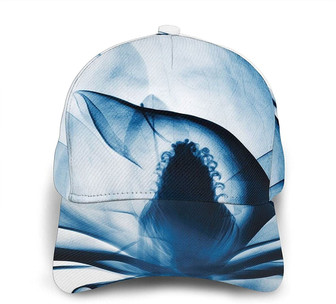 Blue Flower Art Print Casual Baseball Cap Adjustable Twill Sports Dad Hats for Unisex Hat - Thegiftio