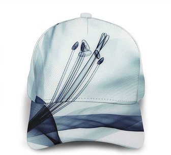 Blue Flower Print Classic Baseball Cap Adjustable Twill Sports Dad Hats for Unisex Hat - Thegiftio UK